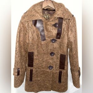 Mackage Wool, Leather and Cashmere Coat Sz M